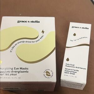 NIB Grace & Stella Energizing Eye Masks and Hydration Serum SET